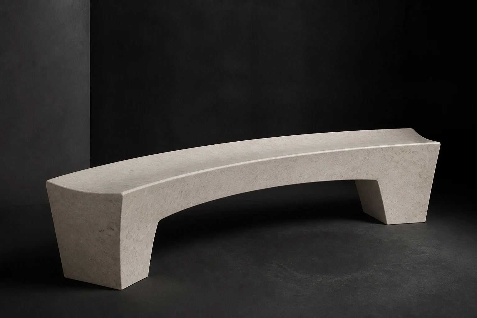 Form 04 curved architectural limestone bench