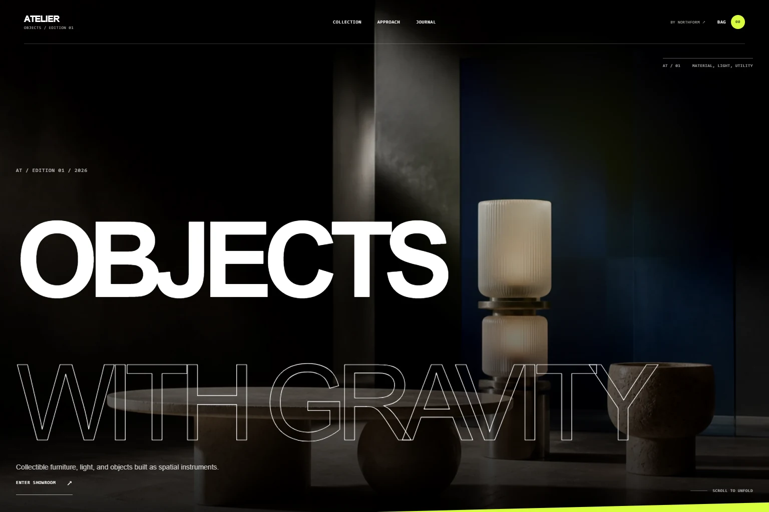 ATELIER website homepage